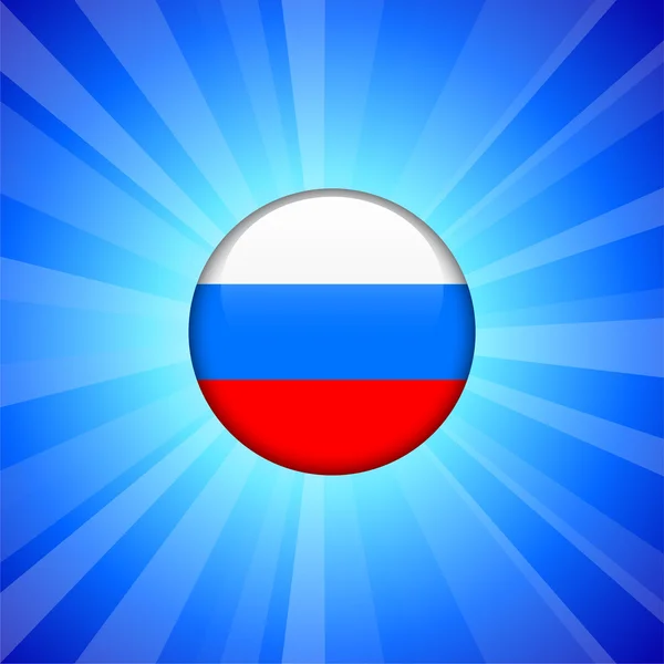 Russia Flag Icon on Internet Button — Stock Vector