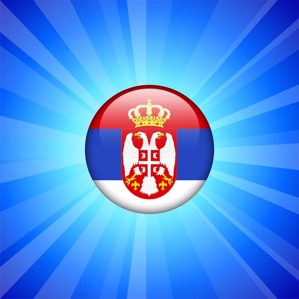 Serbia Flag Icon on Internet Button — Stock Vector