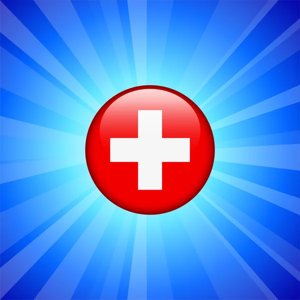 Schweizer Flaggen-Symbol auf Internet-Schaltfläche — Stockvektor