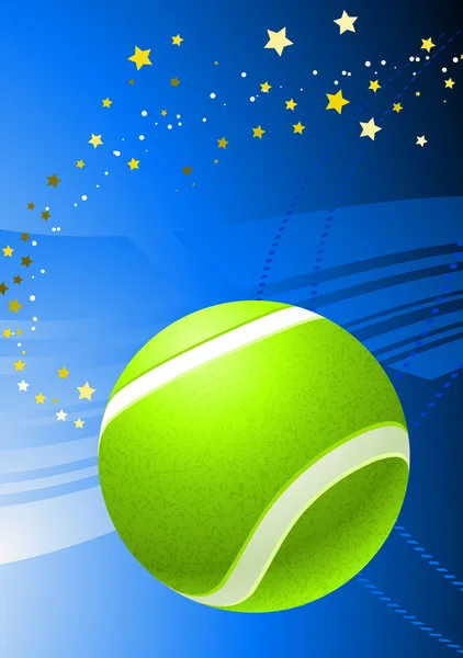青い背景のテニスボール — ストックベクタ