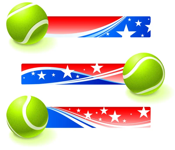 テニスの愛国心が強いバナー バル — ストックベクタ