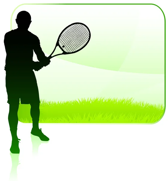 Теннисист с чистой природой — стоковый вектор