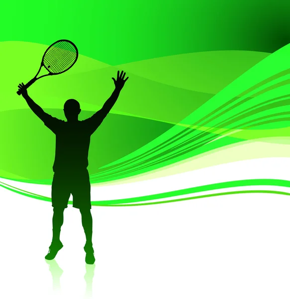 Tennisser op groene abstracte achtergrond — Stockvector
