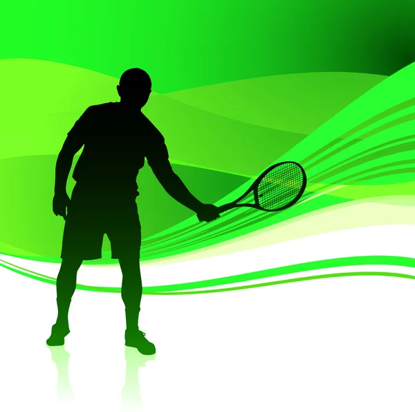 Tennisser op groene abstracte achtergrond — Stockvector