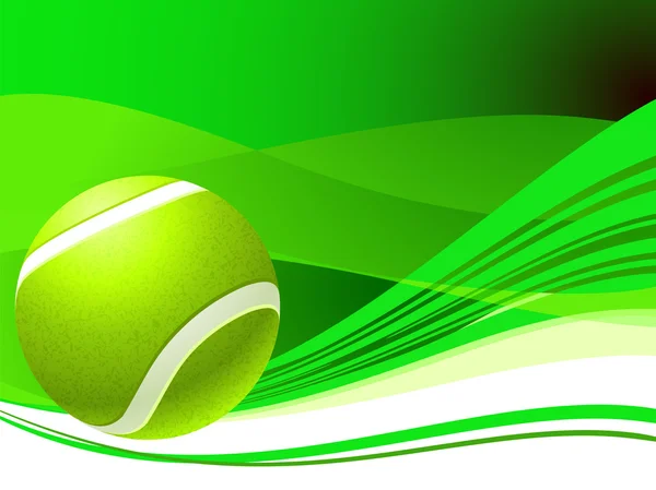 Balle de tennis sur fond vert abstrait — Image vectorielle