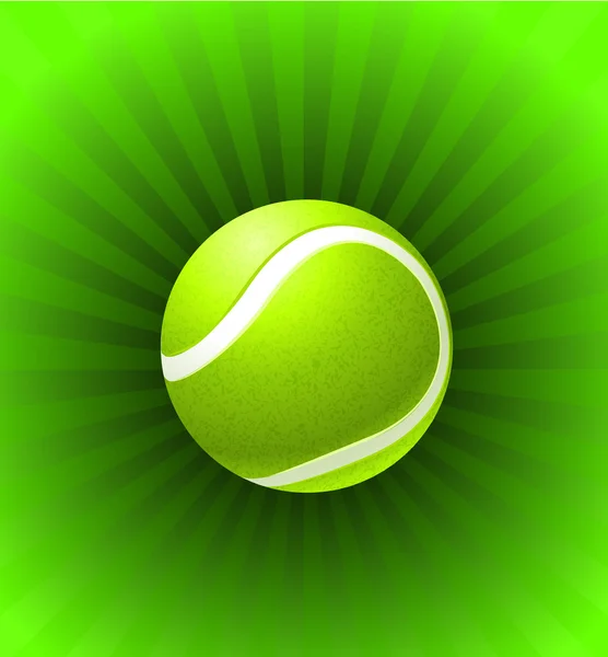 緑の背景にあるテニスボール — ストックベクタ