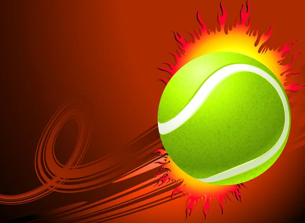 Palla da tennis su sfondo rosso — Vettoriale Stock