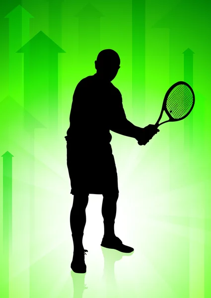 Jugador de tenis en Green Arrows Fondo — Archivo Imágenes Vectoriales
