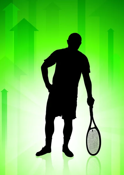 Tennisspieler auf grünem Hintergrund — Stockvektor