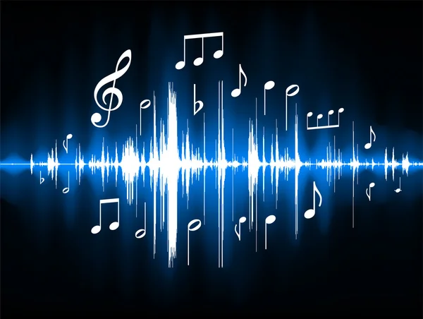Spectre de couleurs des notes musicales bleues — Image vectorielle