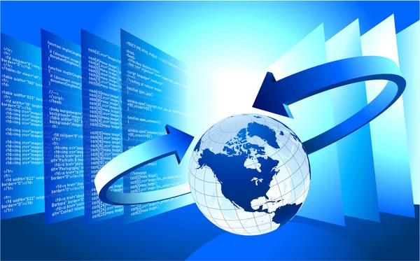 Globe d'affaires wInternet fond — Image vectorielle