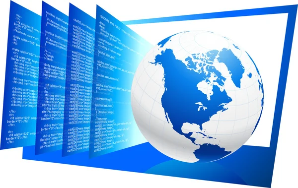 World wide Web'in html kodunu arka plan — Stok Vektör