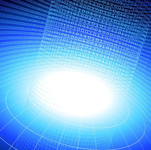 Двоичный код на синем фоне интернета — стоковый вектор