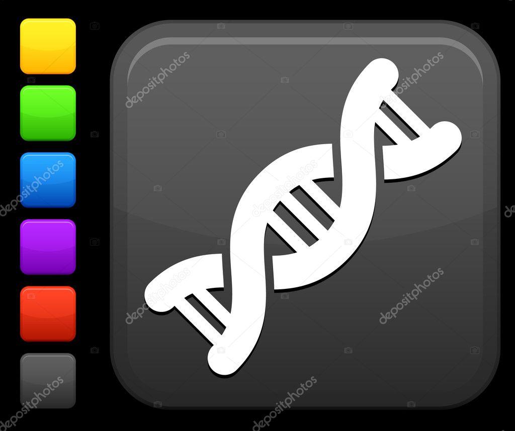 DNA icon on square internet button