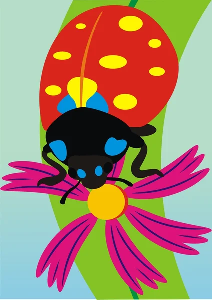 Der große Marienkäfer — Stockvektor
