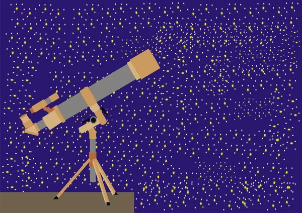 Powerful telescope — Stock Vector