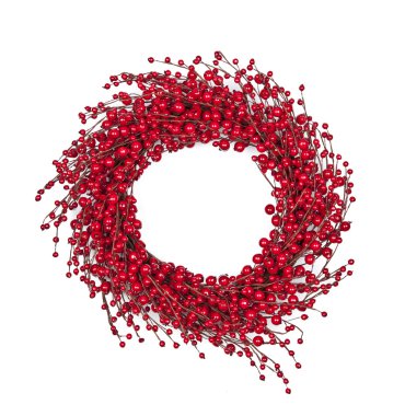 Red Christmas wreath clipart