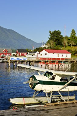 Sea plane at dock in Tofino, Vancouver Island, Canada clipart