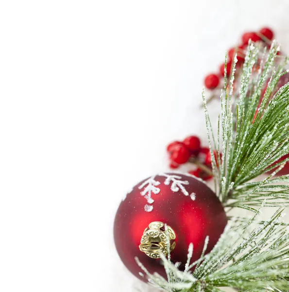 Boże Narodzenie czerwony ornament granicy — Zdjęcie stockowe