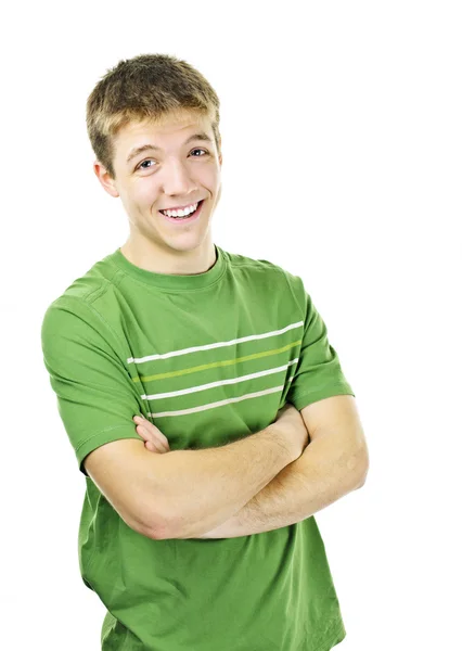 Çapraz kollar ile mutlu bir genç adam — Stok fotoğraf