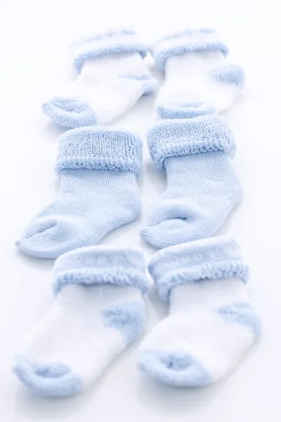 Blaue Babysocken — Stockfoto