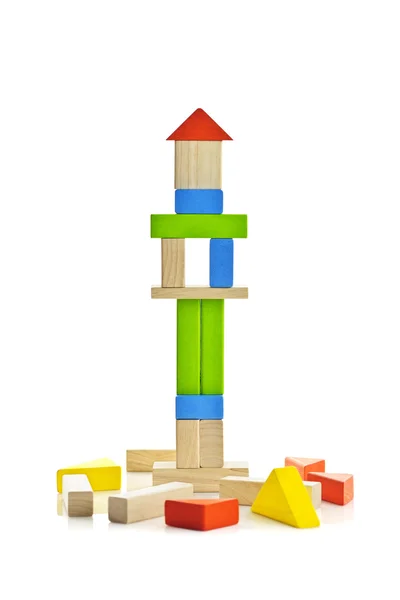Träblock tower — Stockfoto