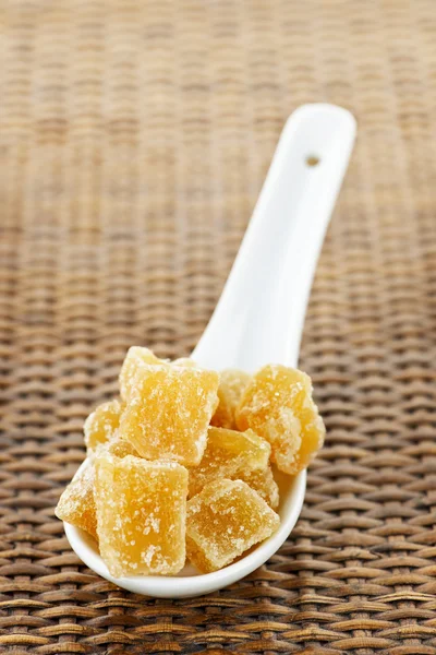 Candied ginger pieces — Stock Photo, Image
