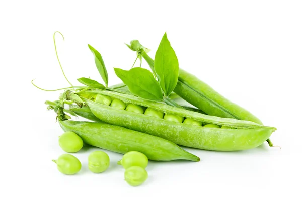 Pea pods and green peas — Stock Photo, Image