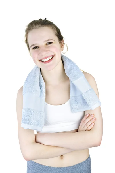 Happy girl after working out — Stock Photo, Image