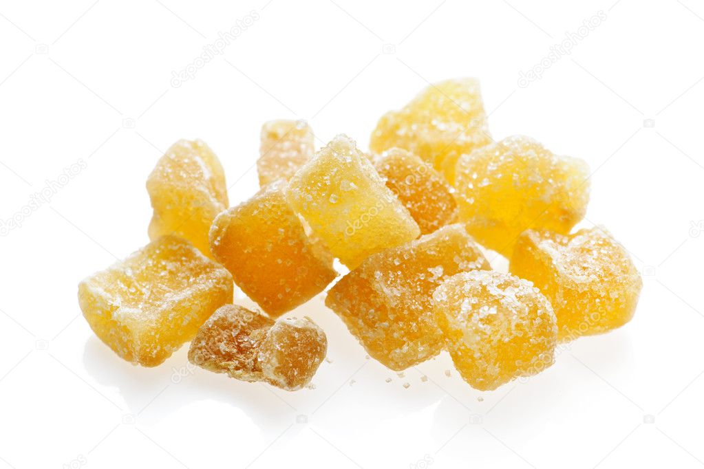 Candied ginger pieces
