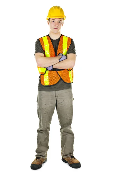 Construction worker with arms crossed — Stock Photo, Image