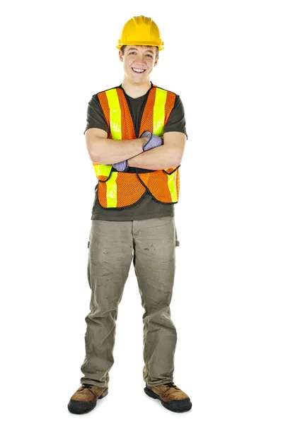 Construction worker smiling — Stock Photo, Image