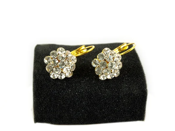 Diamond earrings — Stock Photo, Image