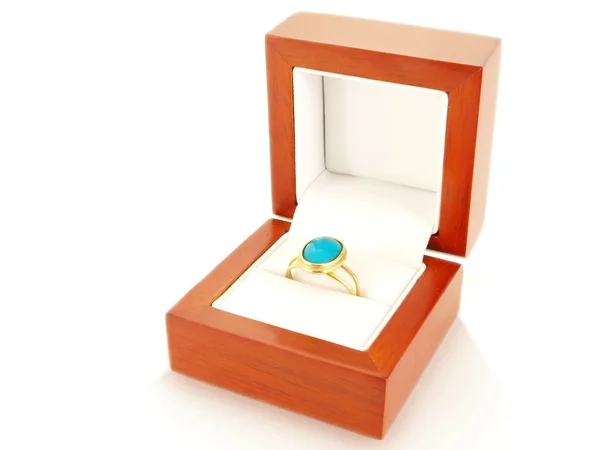 Modrý drahokam prsten — Stock fotografie