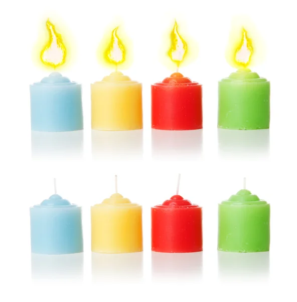 Kaarsen en vlam | Geïsoleerd — Stockfoto