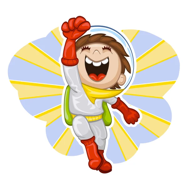 Γελοιογραφία αγόρι-αστροναύτης — Διανυσματικό Αρχείο