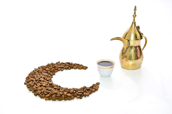 Arabic Coffee with date fruit — Stock Photo, Image