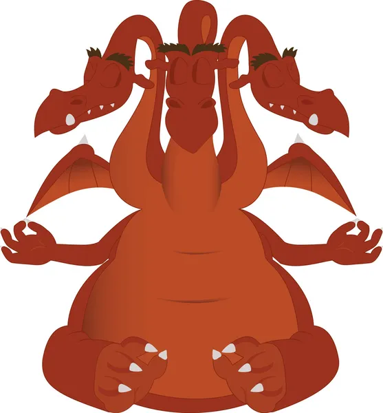 Miditación del dragón — Archivo Imágenes Vectoriales