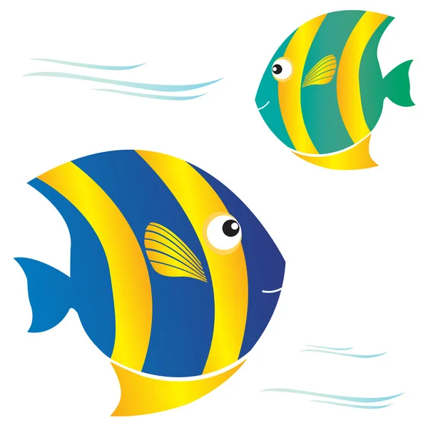 컬러 만화 물고기 — 스톡 벡터