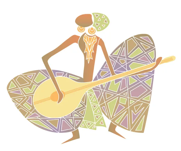 エスニック スタイルの音楽を演奏のアフリカ人 — ストックベクタ
