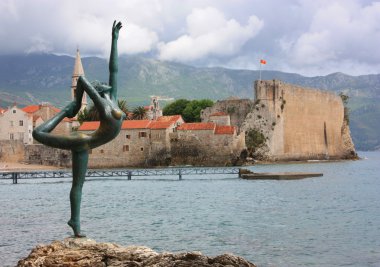 Dancing Girl Statue. Budva, Montenegro. clipart