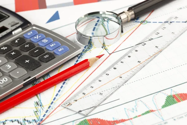 Graphs and charts on the table — Stock Photo, Image