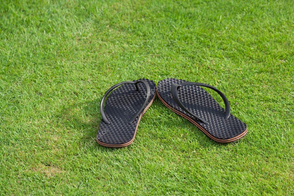 slippers grass