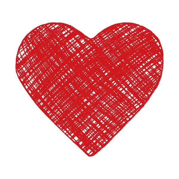 Mano dibujando corazón rojo — Vector de stock