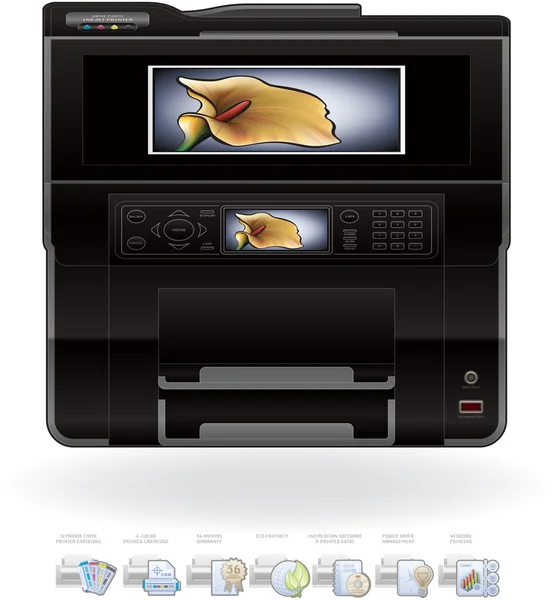Office InkJet Printer/Photocopier — Stock Vector