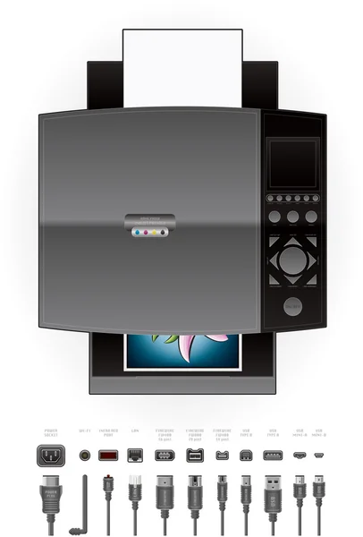 Office mürekkep püskürtmeli yazıcı/Fotokopi makinesi — Stok Vektör