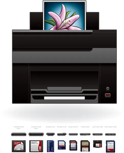 Impressora / fotocopiadora a jato de tinta de escritório —  Vetores de Stock