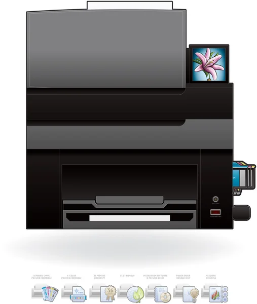 Impresora de inyección de tinta de oficina / fotocopiadora — Vector de stock