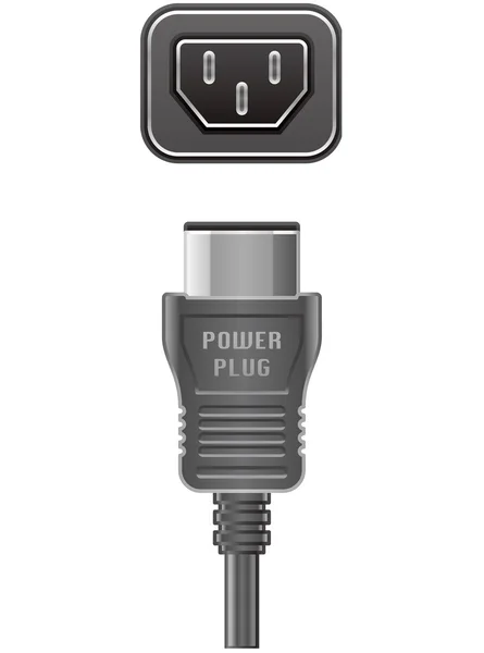 Computer power cable — Stock Vector