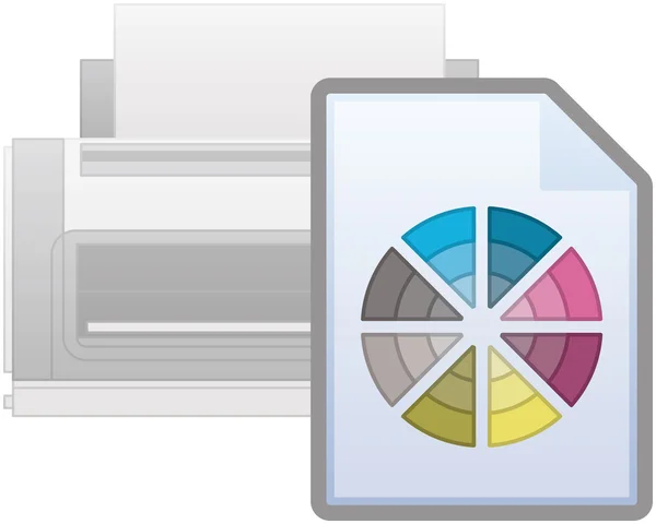Icono de impresora a color — Vector de stock